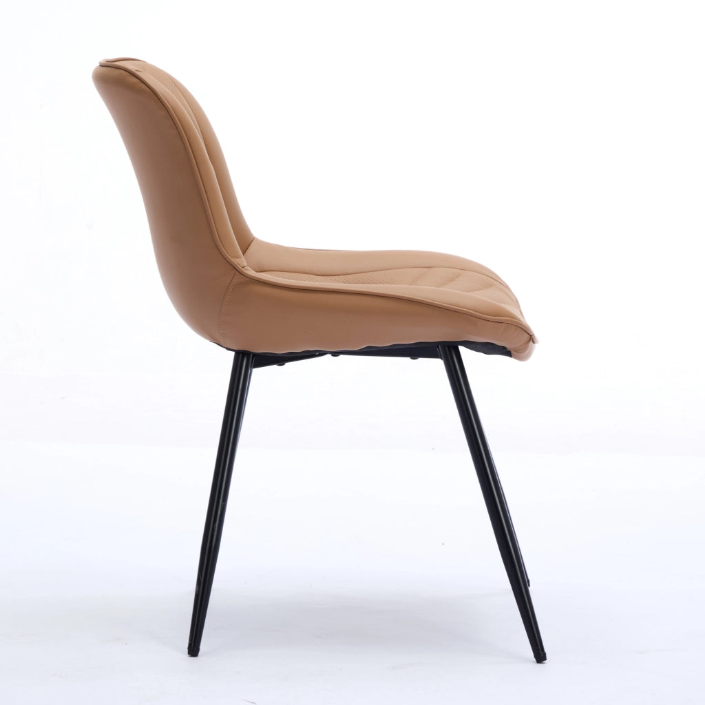 Sedie da pranzo, set da 2, sedie ergonomiche da cucina con rivestimento in similpelle PU traforata traspirante e trapuntatura 3D artistica, robuste ga