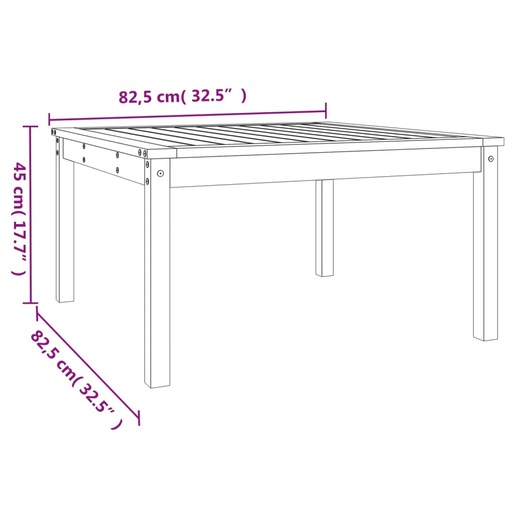 Tavolo da Giardino 82,5x82,5x45 cm in Legno Massello di Pino 824120