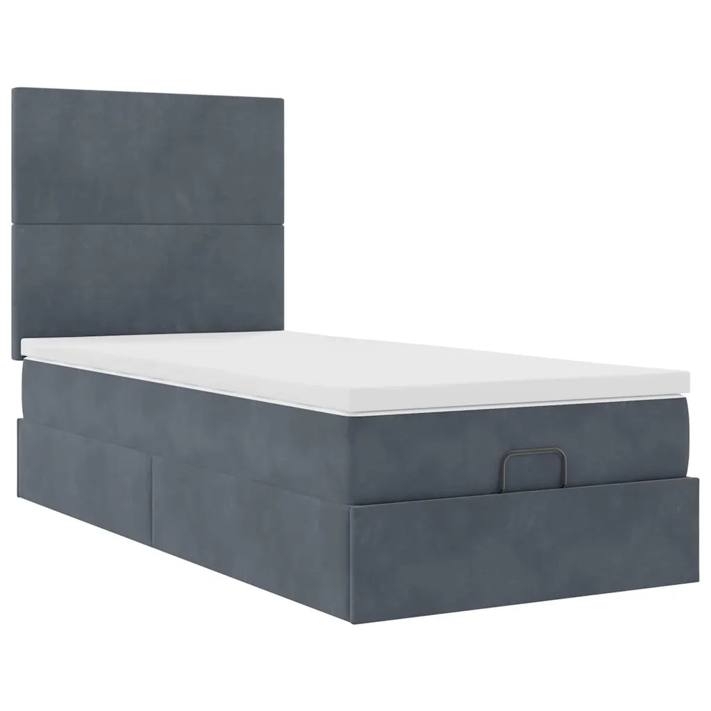 Struttura Letto Pouf con Materassi 100x200 cm Velluto 3313380