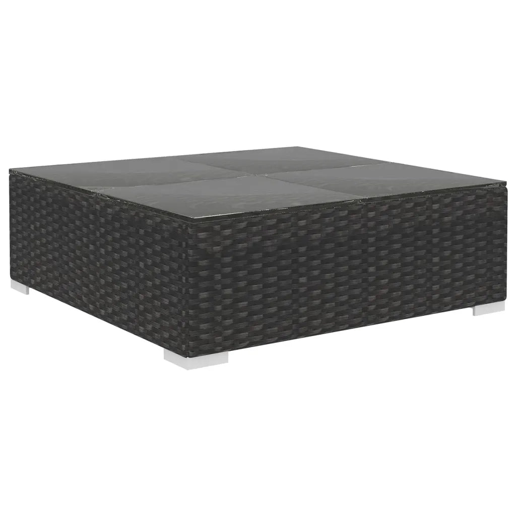Set Divani da Giardino 9 pz con Cuscini in Polyrattan Nero 46786