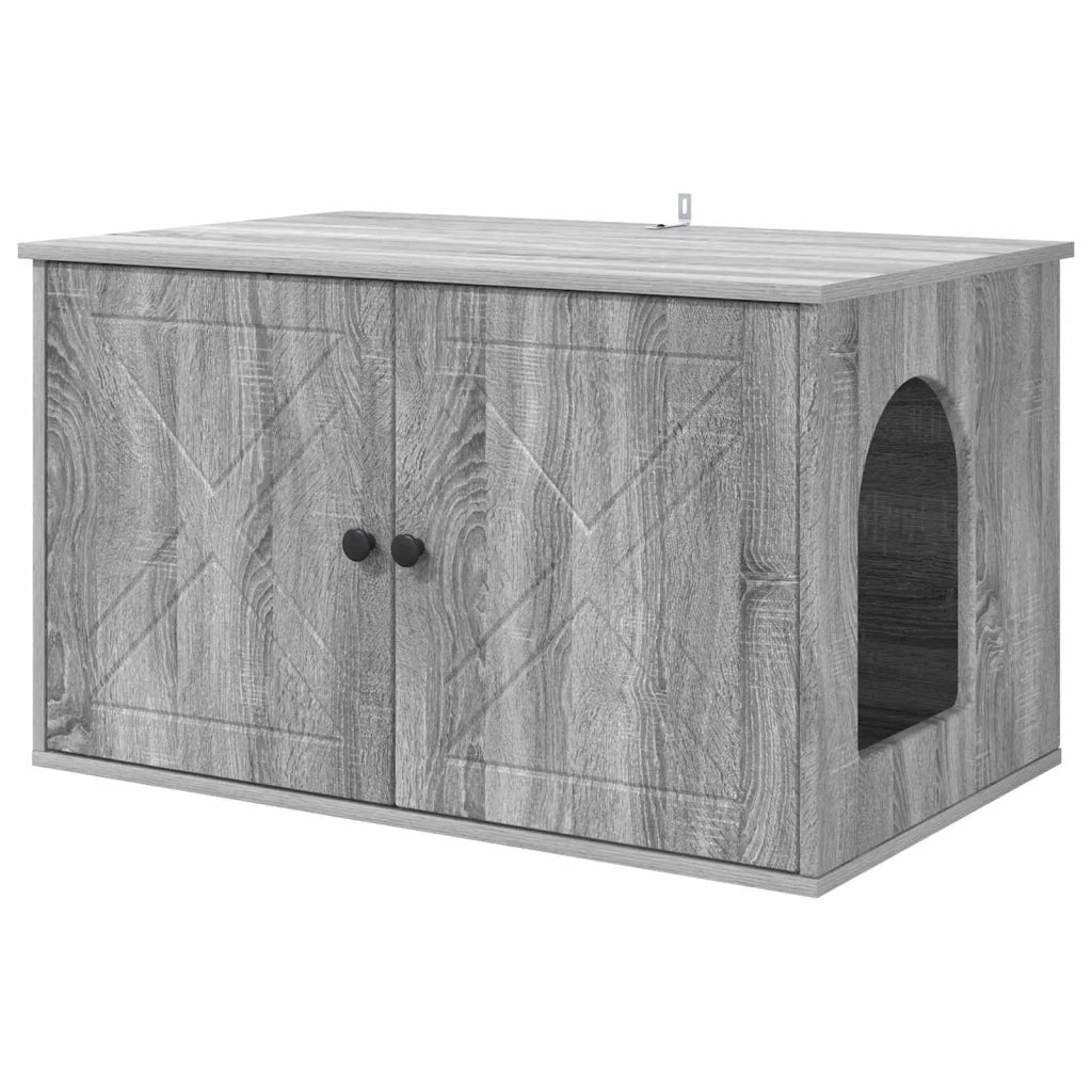 Casa per Gatti Grigio Sonoma 85 x 55 x 50 cm Legno multistrato 8000731
