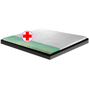 Topper, sovra materasso RIGIDO, correttore ortopedico materasso in BIOGREEN Alto 5 cm, tessuto anallergico sfoderabile, 4 lati in ARGENTO - ORTOPEDIC piazza e mezza 120x195