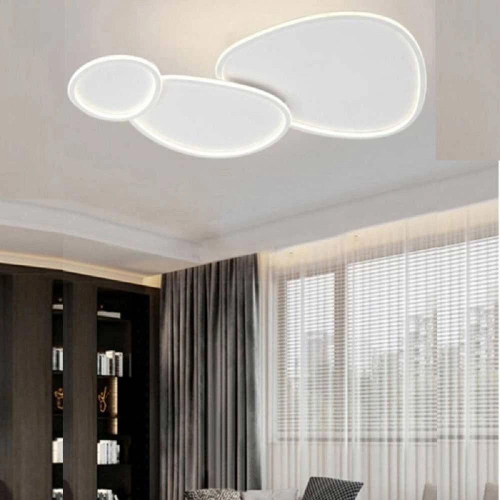 Trade Shop - Plafoniera A Led 3 Ovali A Tripla Colorazione Di Luce 100 W Da Soffitto Pn-23-3c -