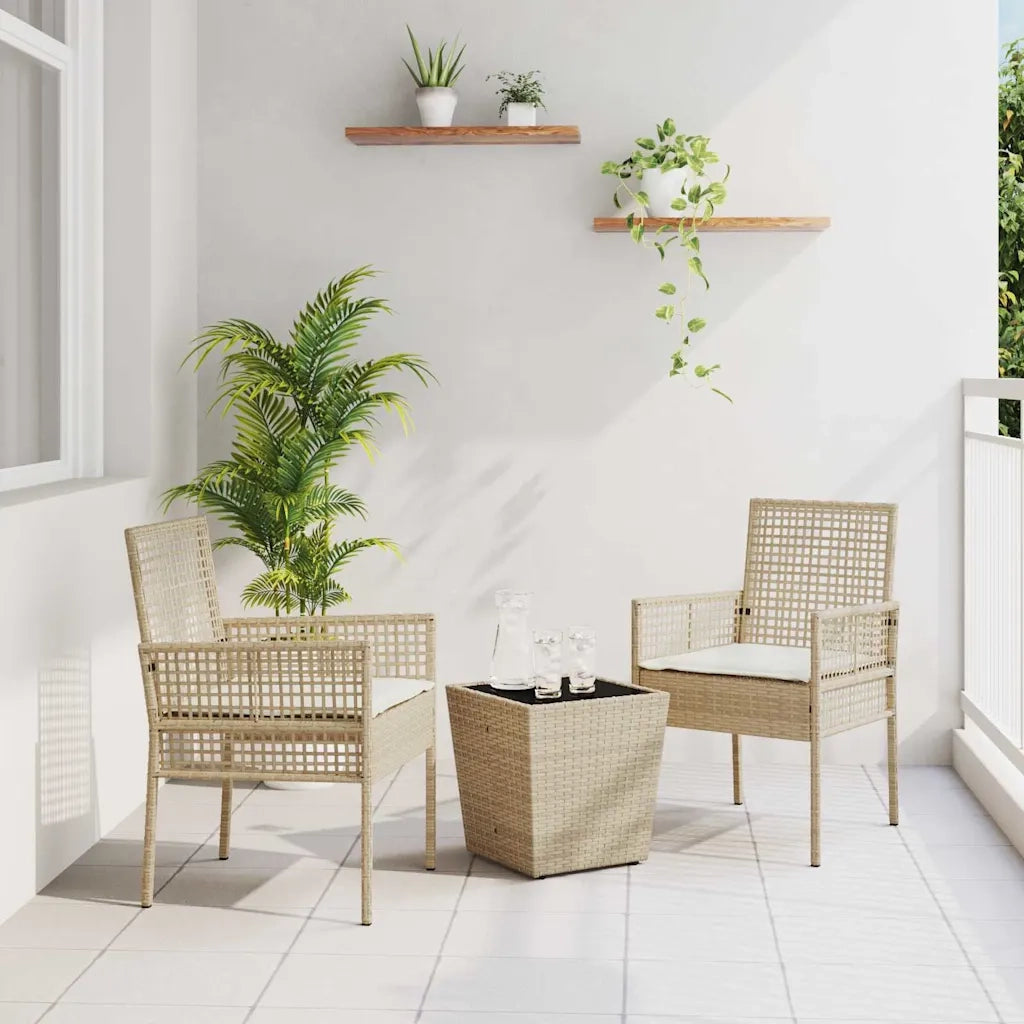 Set Bistro da Giardino 3 pcs Beige polyrattan 3334959