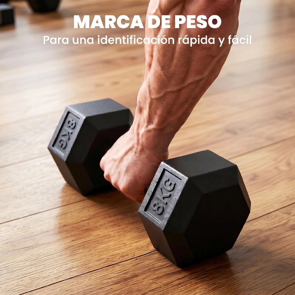 Mancuernas Set 2x8 kg con Barra ¨C zephmum ¨C Nero e Argento