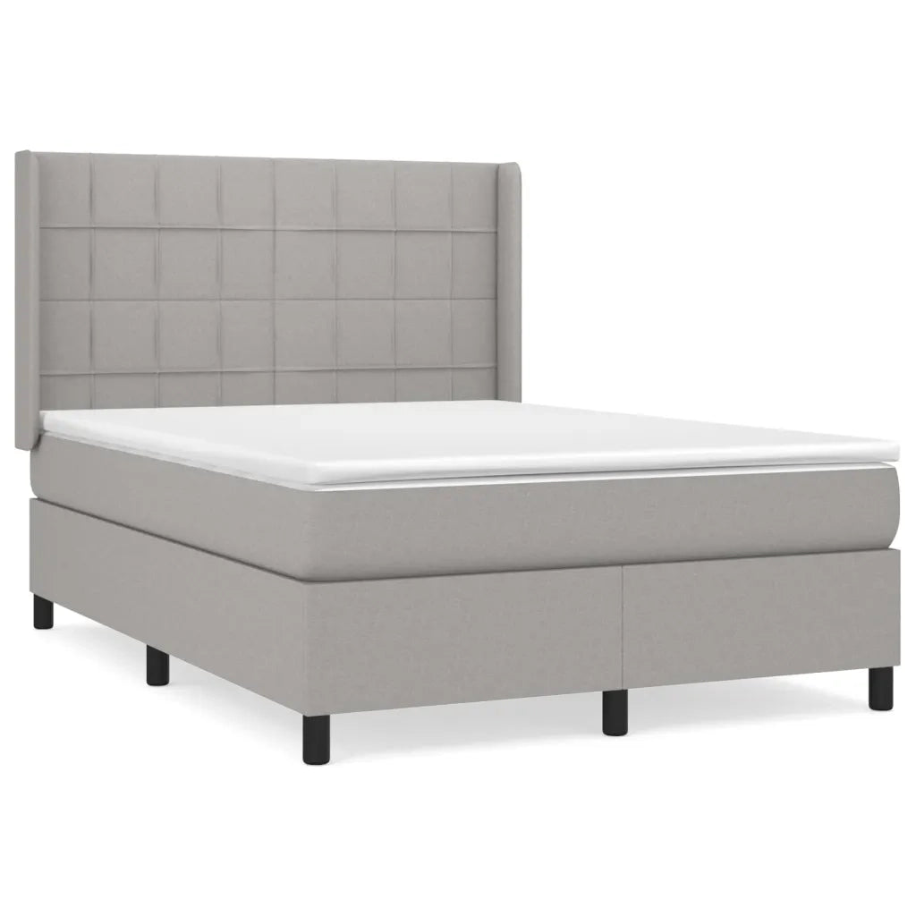 Giroletto a Molle con Materasso Grigio Chiaro 140x190cm Tessuto 3131425