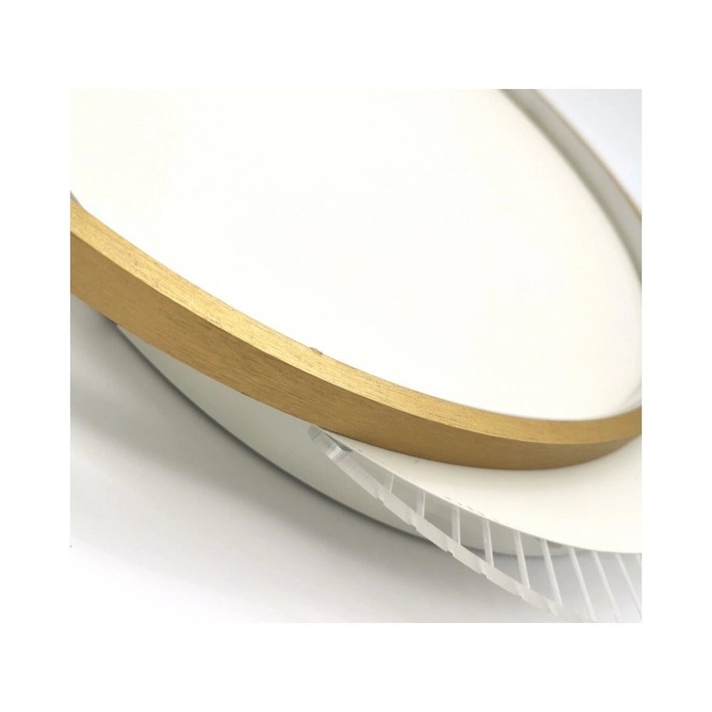 Trade Shop - Plafoniera Led 30watt Cerchio Oro Lampadario Da Soffitto Tondo Luce Fredda 70722 -