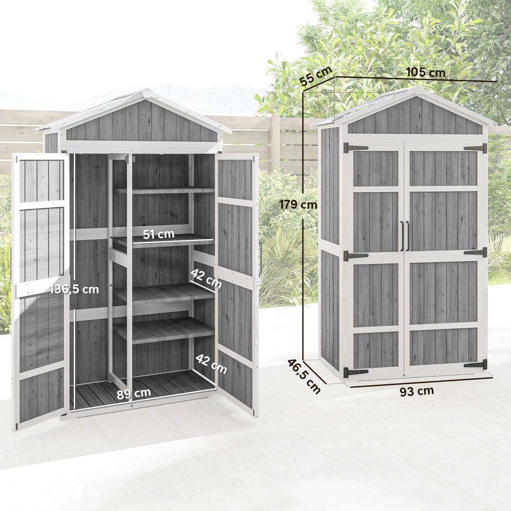 Armadio da Giardino ¨C Xylo ¨C Metallo Grigio Impermeabile 105x55x179cm