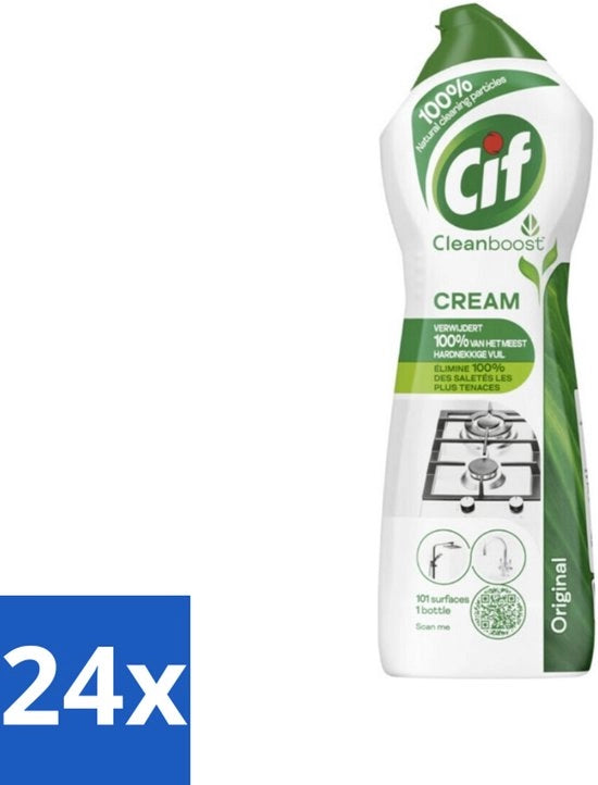 24 x Cif Cleanboost - Originale - 750 ml - Schiuma di Pulizia - Detersivo per la Cucina - Detersivo per il Bagno - Sporco Residuo - Rimosso Macchie
