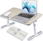Tavolo portatile per laptop regolabile in altezza - Ideale per lavorare, leggere e scrivere - Adatto per l'uso a letto, divano, terrazza, balcone, giardino e spiaggia (natura - S)