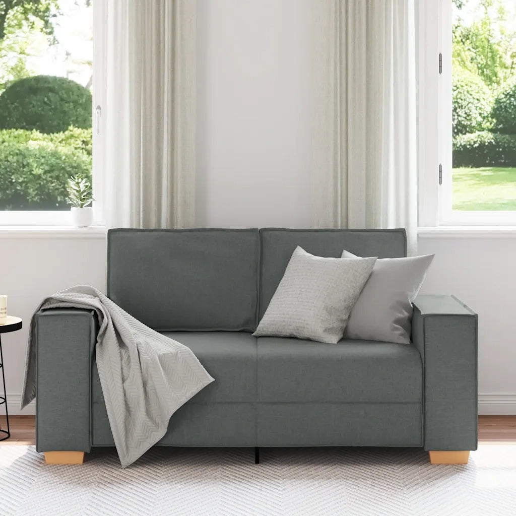 Divano | Divano da soggiorno | Sofa a 2 posti Grigio scuro 160x78x84 cm in tessuto