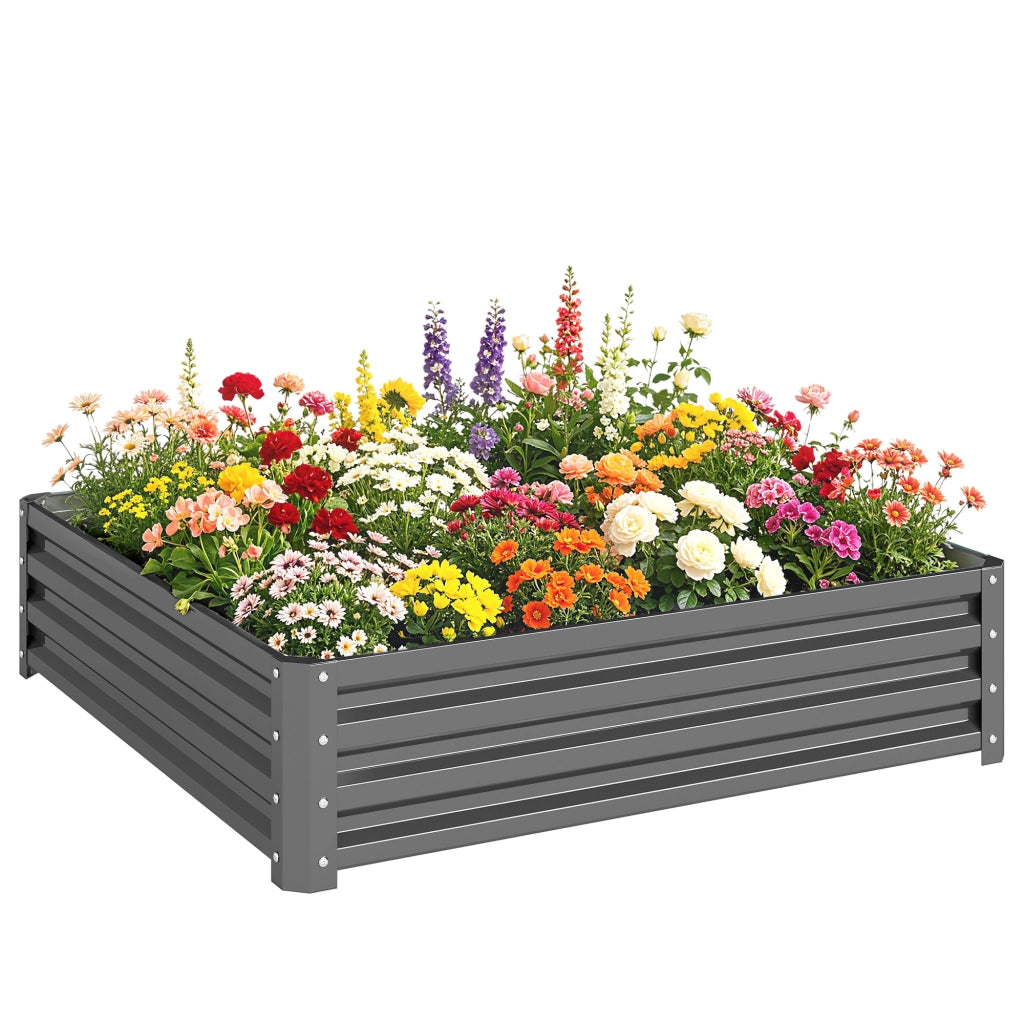 Fioriera con struttura in acciaio ¨C Xylo ¨C grigio chiaro 120x120x30 cm