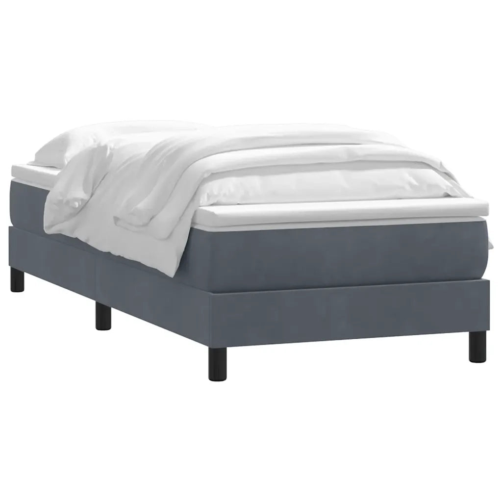 Giroletto a Molle con Materasso Grigio Scuro 80x210 cm Velluto 3315898