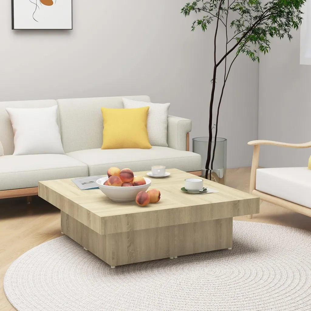 Tavolino da Salotto Rovere Sonoma 90x90x28 cm Legno Multistrato 806915