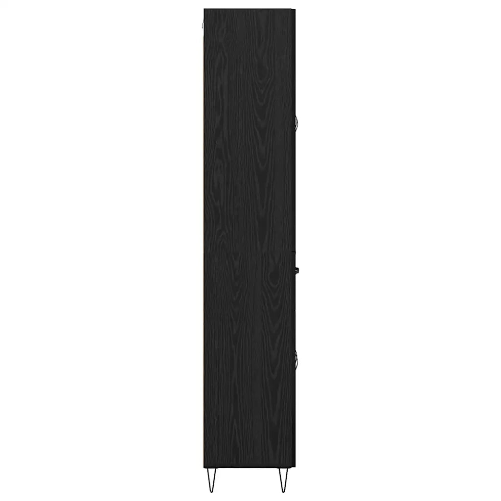Credenza-Buffet-Armadio da cucina Rovere Nero 69,5 x 34 x 180 cm Legno multistrato 107539