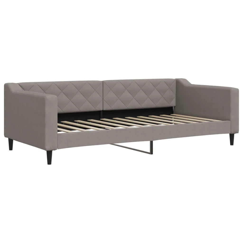 Divano Letto Estraibile con Materassi Tortora 90x200 cm Tessuto 3197447