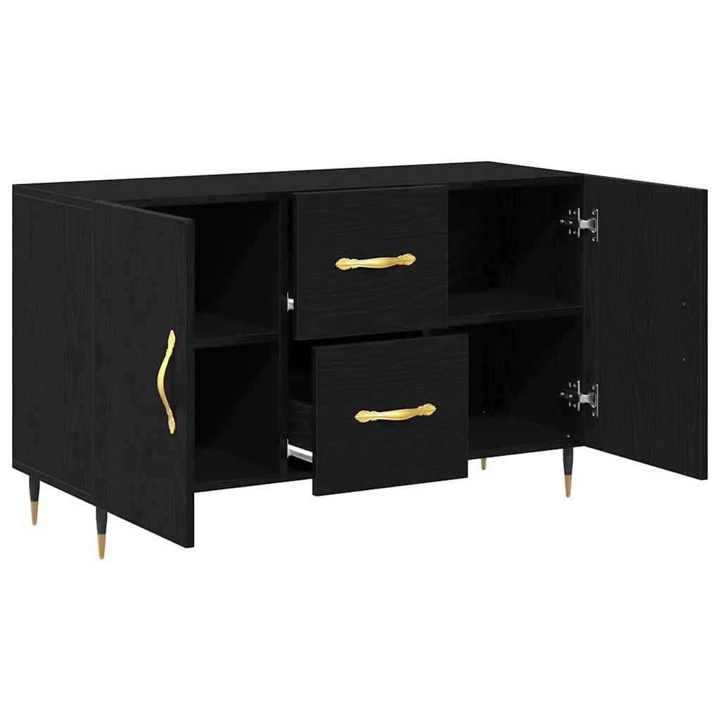 Credenza Rovere Nero 100 x 36 x 60 cm Legno multistrato 862956