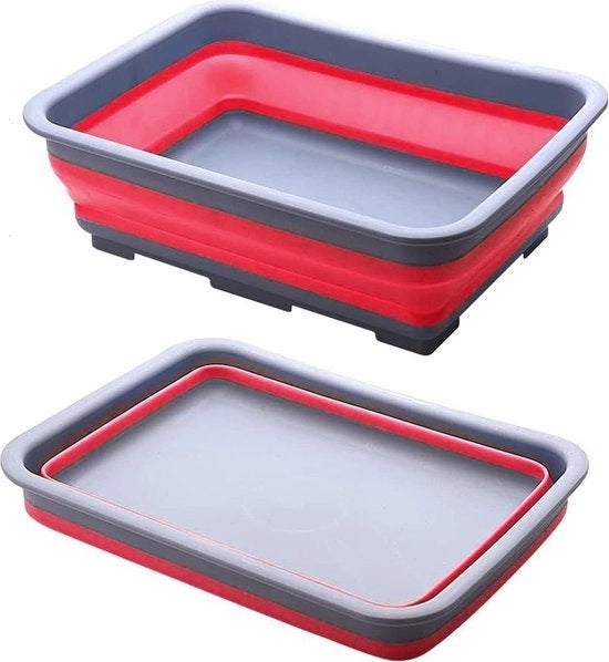 Tappo di scarico 10 litri - Grande lavabo - Lavabo portatile - Lavabo da viaggio - Esterno - Lavabo per auto - Rosso Tappo di scarico
