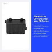 Scatola di ricezione acqua resistente - Scatola in plastica nera - Scatola di ricezione per RC - Adatto per SCX10/D90 - Leggera e duratura - Protezione per elettronica - Scatola di ricezione