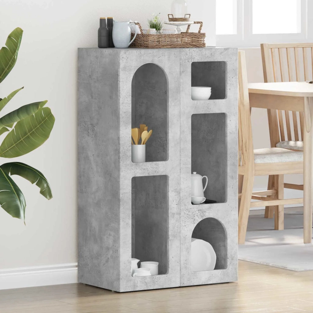 Credenza-Buffet-Armadio da cucina Grigio cemento 59 x 35 x 100,5 cm Legno multistrato