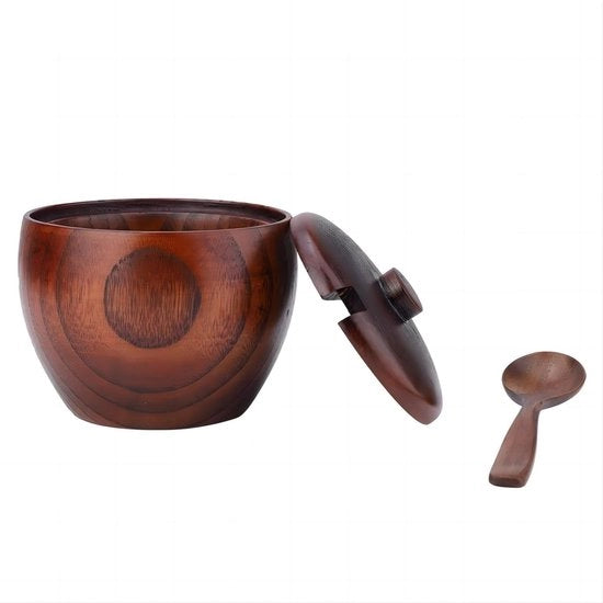Cassa per zucchero in legno con coperchio - Utensile da cucina - Strumento prático - Materiale duraturo - Stile nordico - Suikerkom