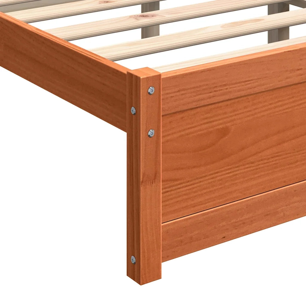 Struttura del letto-Giroletto Marrone cerato 195,5 x 125,5 x 51 cm