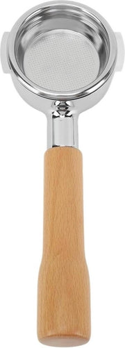 Filtro caffè senza fondo con maniglia in legno resistentente alla corrosione - 58 mm - unico strato - per ufficio - Quercia