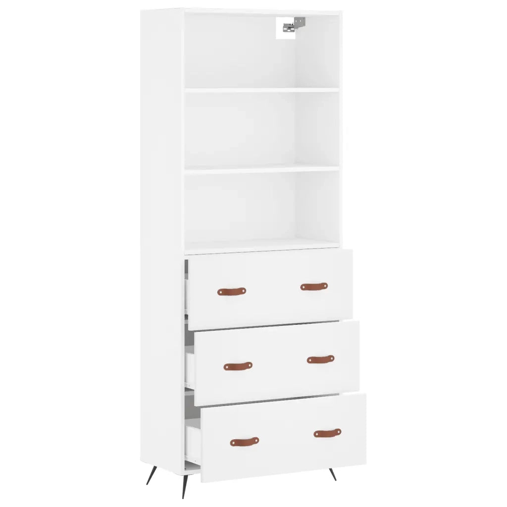 Credenza | Madia | Buffet da pranzo | Armadio da pranzo Bianca 69,5x34x180 cm in Legno Multistrato