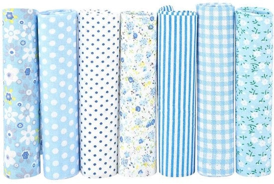 Tessuto di cotone 100% Premium - 3 pezzi 50x50cm - Stoffa multifunzionale - Disegno fiorale - per artigianato DIY