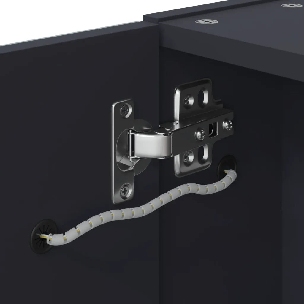 Armadietto Bagno con Specchio e LED Grigio 60x13x52 cm 357970