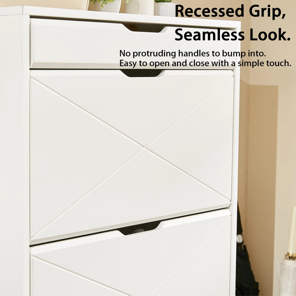 SCARPIERA 2 RIPIANI 3 CASSETTI IN MDF BIANCO