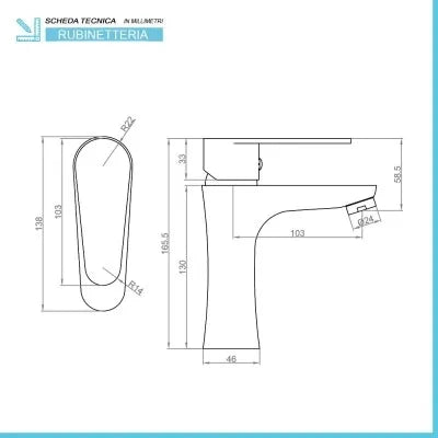 Set miscelatori nero opaco lavabo bidet incasso doccia con deviatore Lizzy