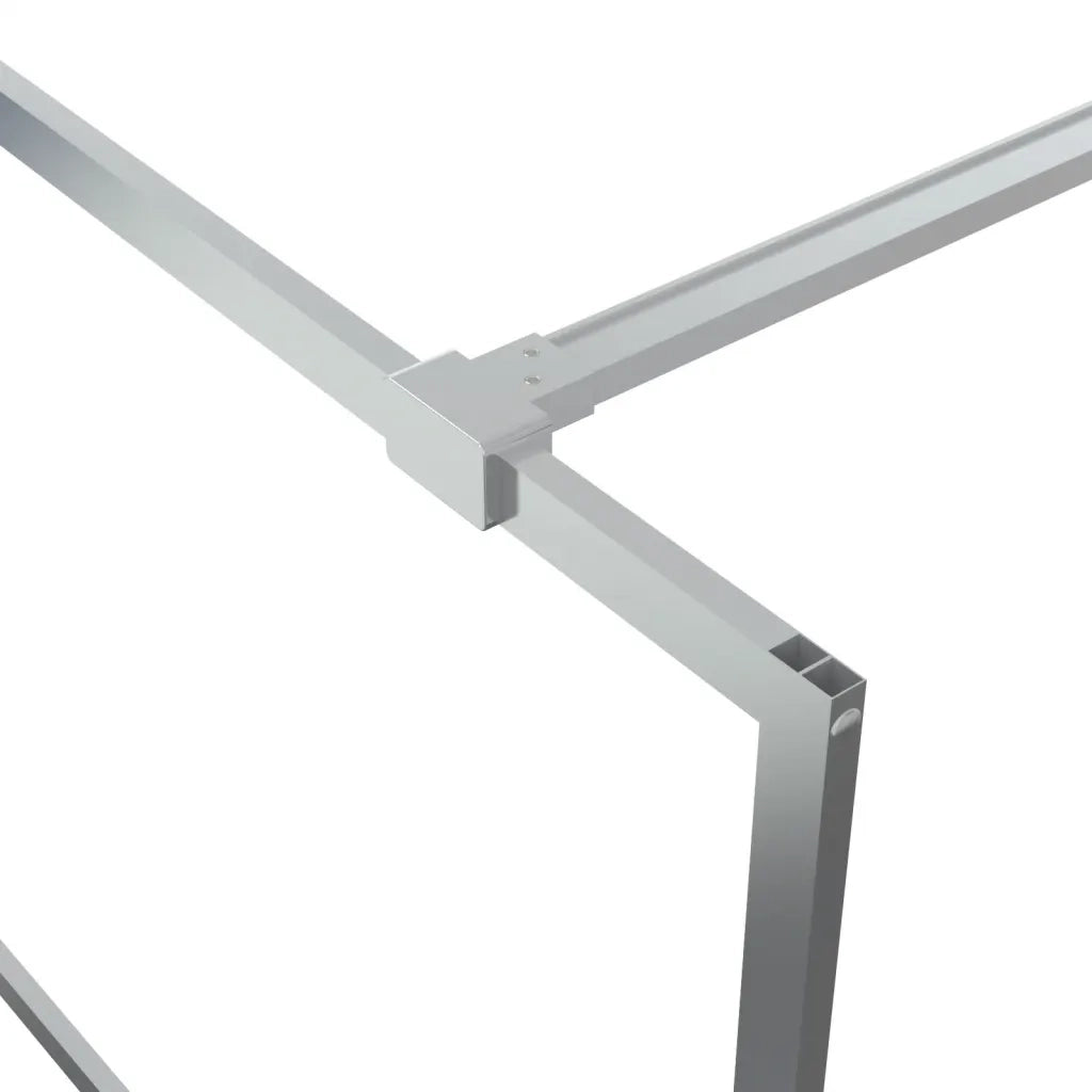 Parete Doccia Walk in Argento 100x195 cm Vetro Trasparente ESG 152137