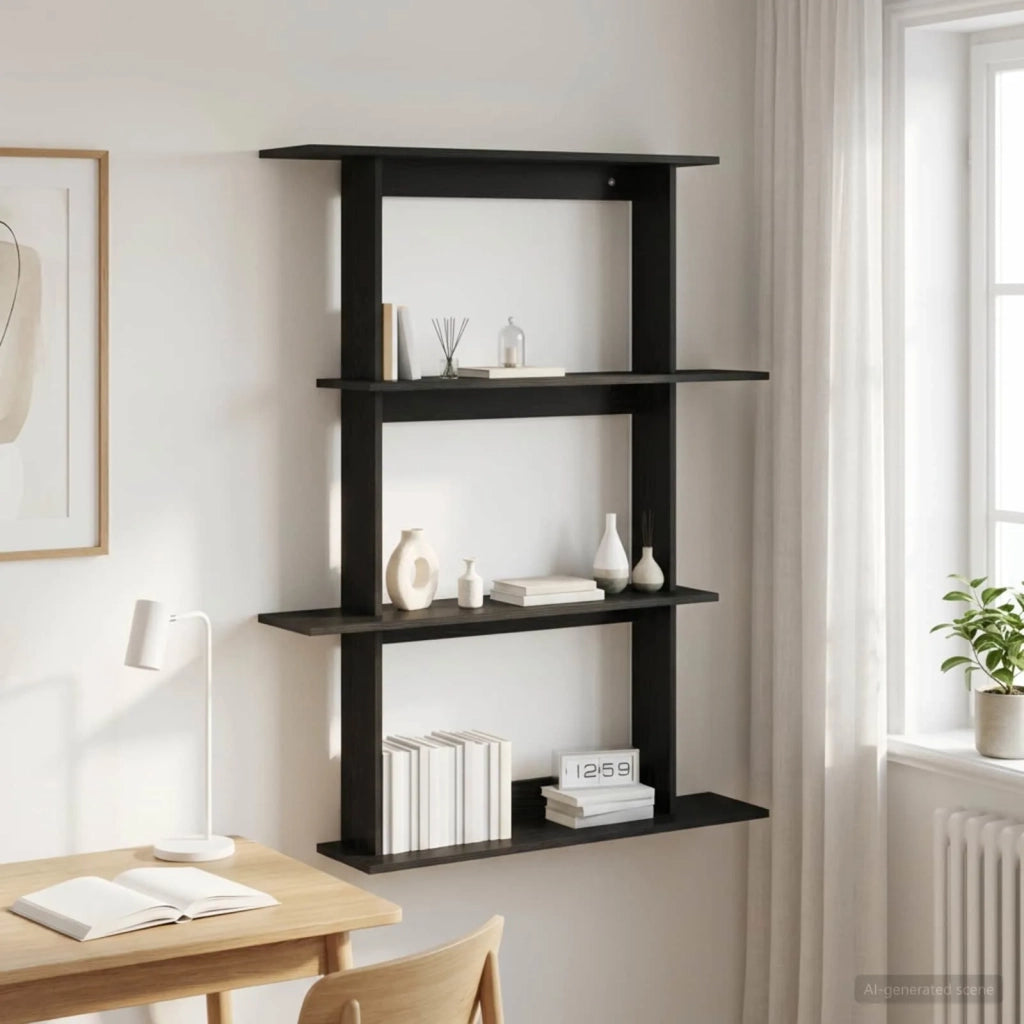 Scaffale da parete Rovere Nero 100 x 20 x 126 cm 8012061