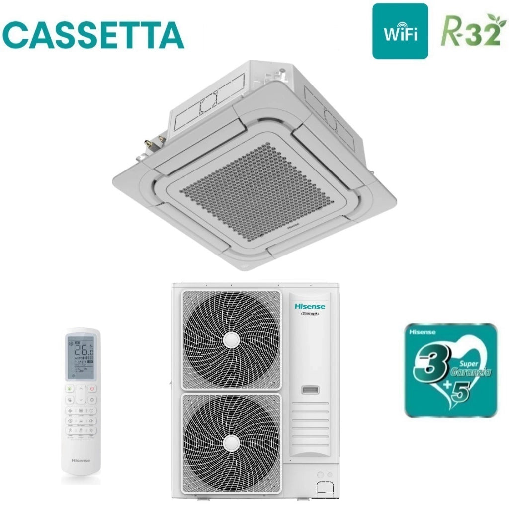 Condizionatore a Cassetta Hisense 60000 Btu AUC175UR4RKC8 R-32 Wi-Fi Optional Trifase con Pannello e Telecomando