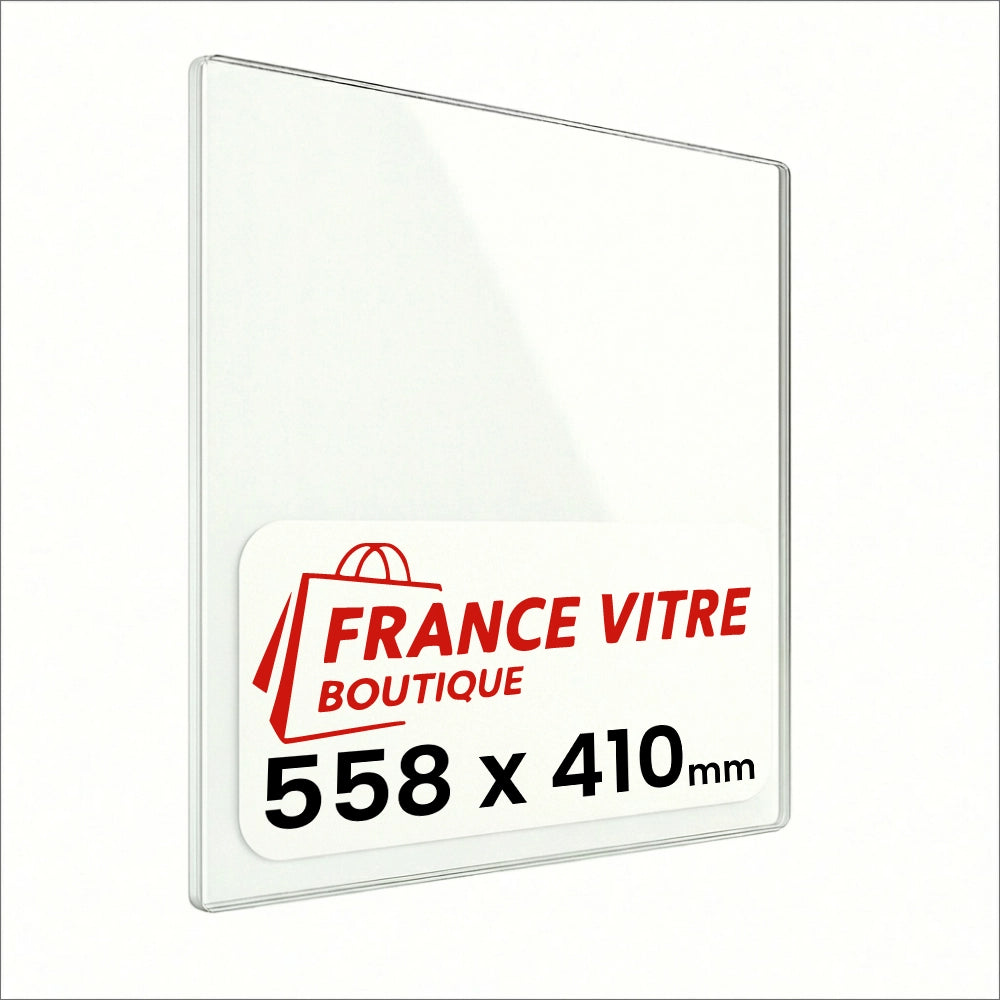 558 x 410 x 4 mm - Vetro per stufa a legna - vetro camino di ricambio - vetro per caminetto resistente al fuoco - France Vitre