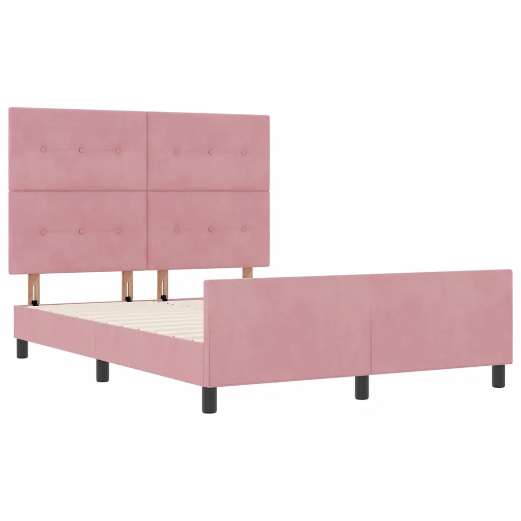 Letto a molle con testiera Rosa 160 x 200 cm Velluto 3344956