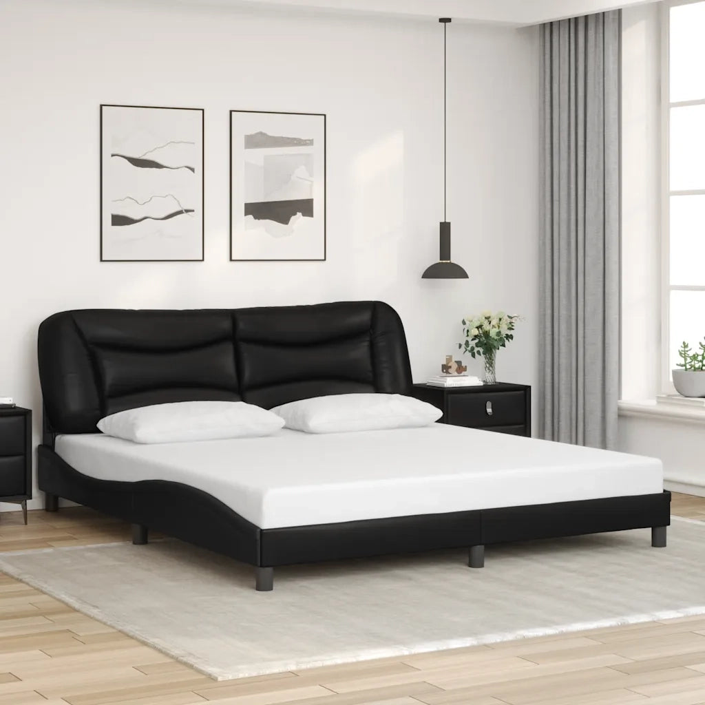 Giroletto senza Materasso Hvar Nero 180x200 cm in Similpelle