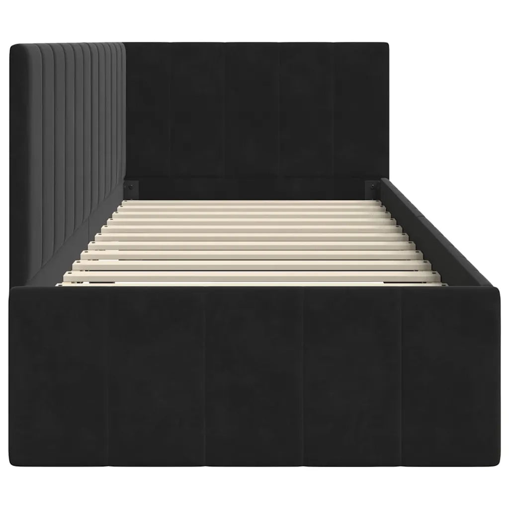 Cornice del letto ad angolo Nero 80 cm x 200 cm Velluto 42016292