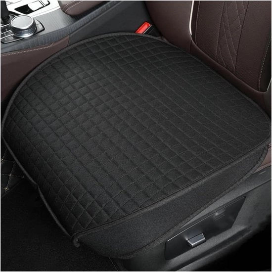 Autostoelhoes 2 in 1 con fondo antiscivolo - protettore autoresistente e ademirante - cuscino auto in lino senza schienale - accessori protettivi - nero.