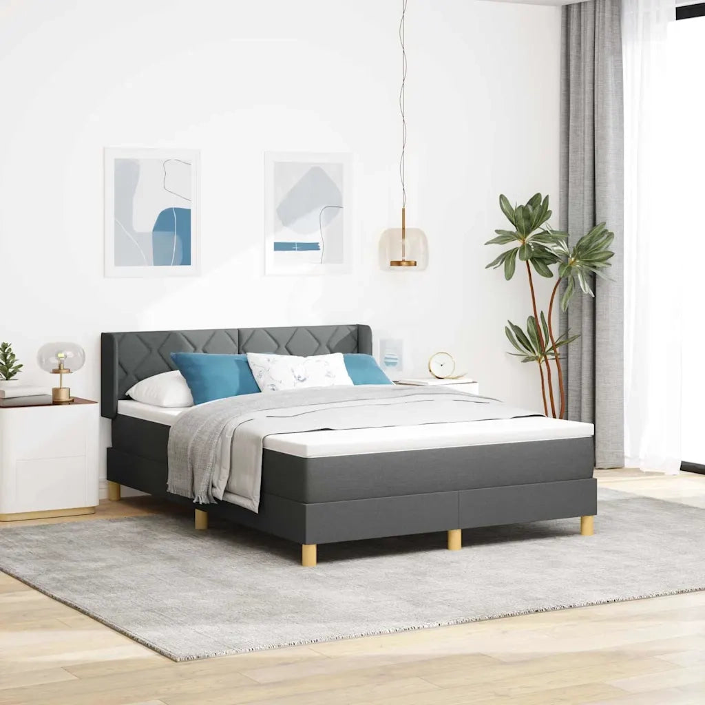 <strong>Letto a Molle< / strong> Grigio scuro 140 x 200 cm