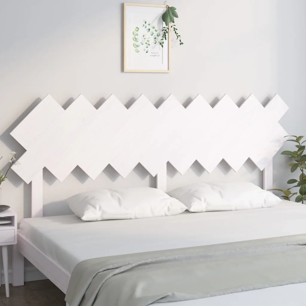 Testiera | Testata per Letto Bianca 178x3x80,5 cm Legno Massello di Pino