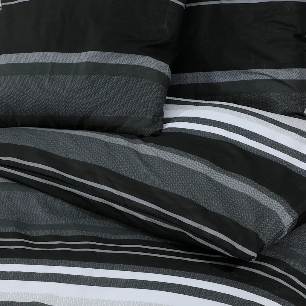 Set Copripiumino Nero e Bianco 200x200 cm in Cotone CFW5197366