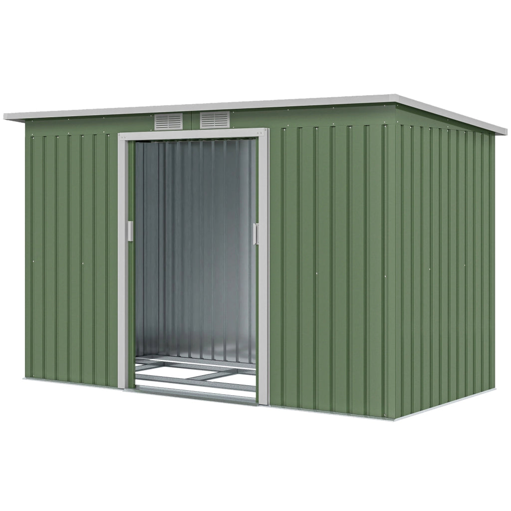 Casetta Giardino 280x130x172 cm Verde ¨C zephmum ¨C Legno con Porte Scorrevoli