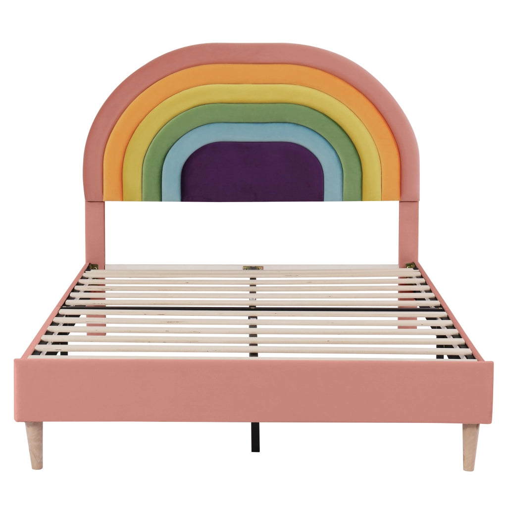 letto imbottito velluto rosa 140 x 200 cm