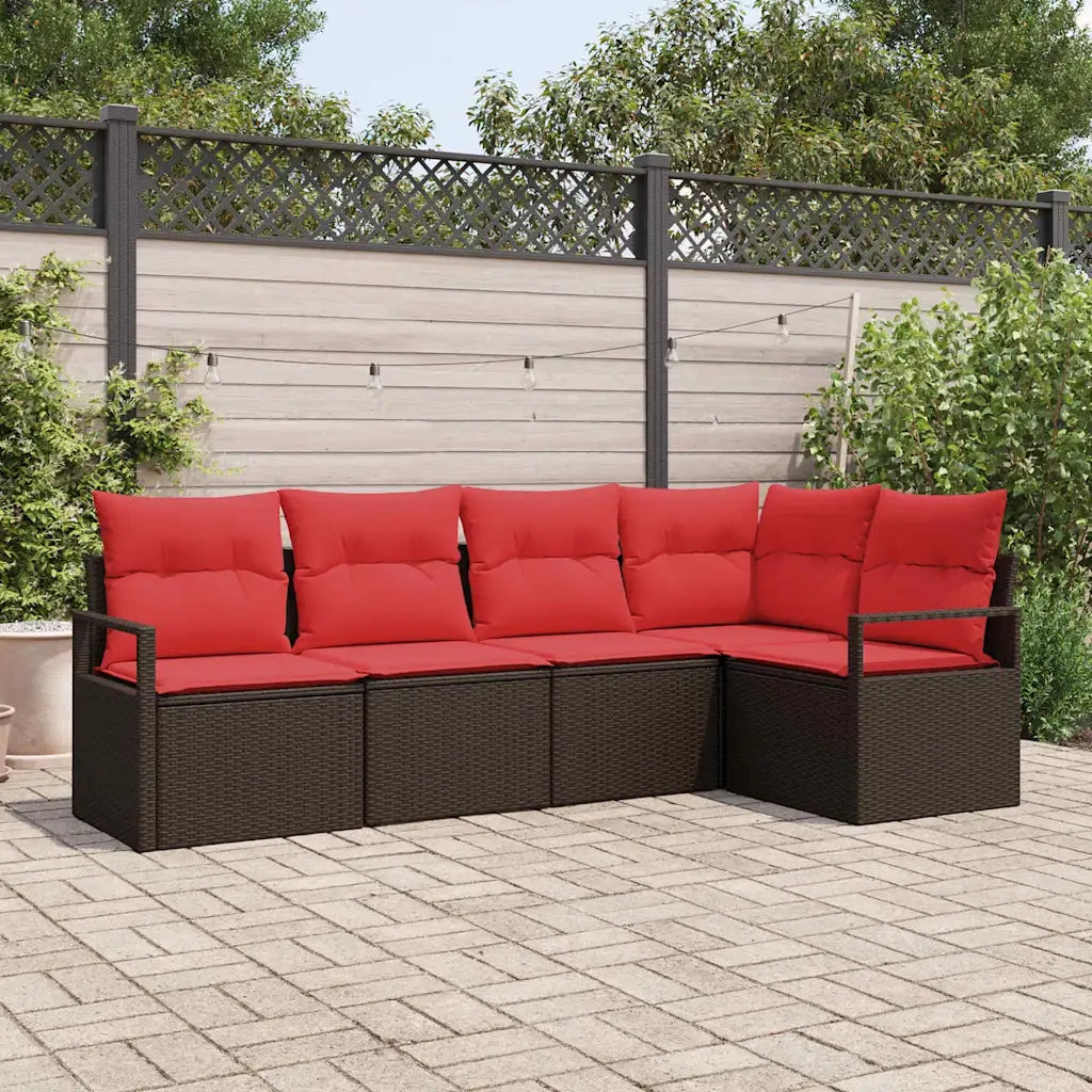Set di divani 5 pcs Marrone polyrattan 3346384