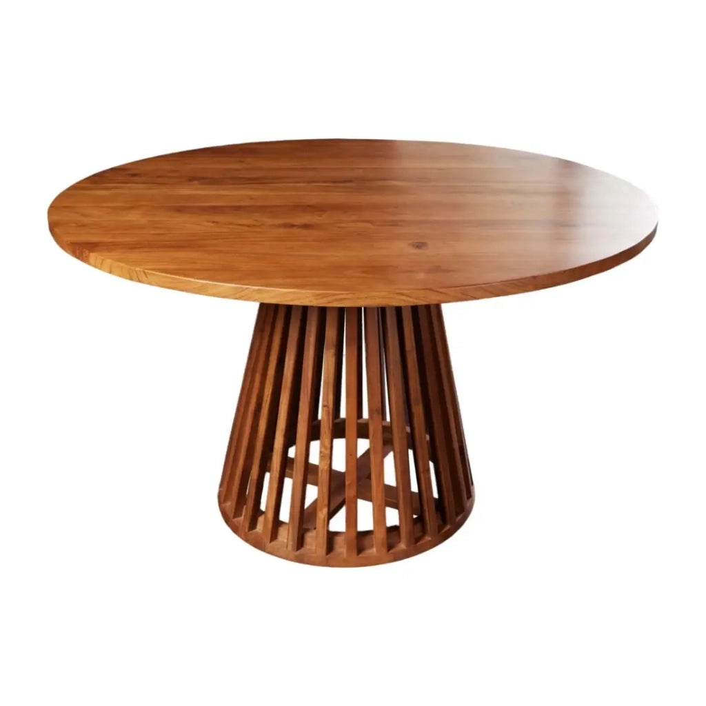Tavolo da pranzo TALMA 130 cm – Piano rotondo in acacia verniciato – Stile rustico e accogliente