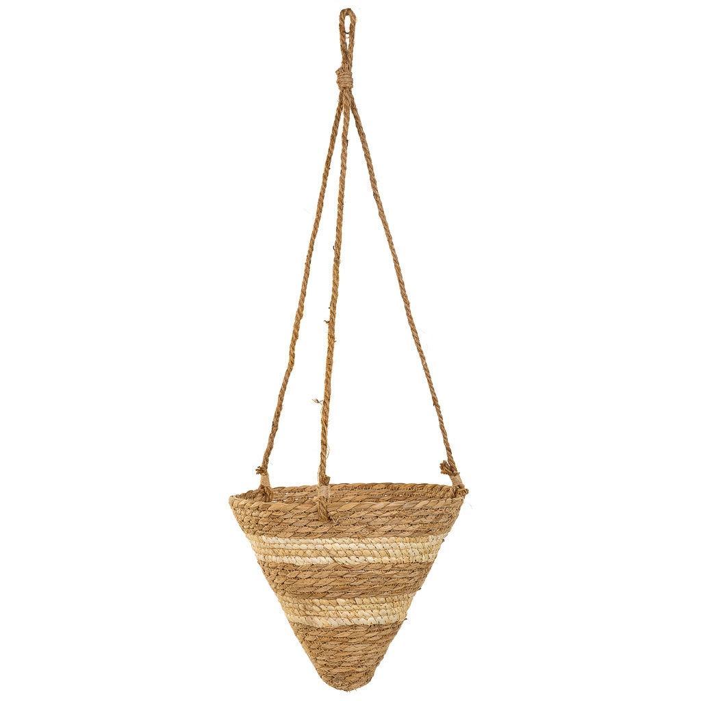 Cestini pensili in fibra naturale marrone d26x25h-d22x18h