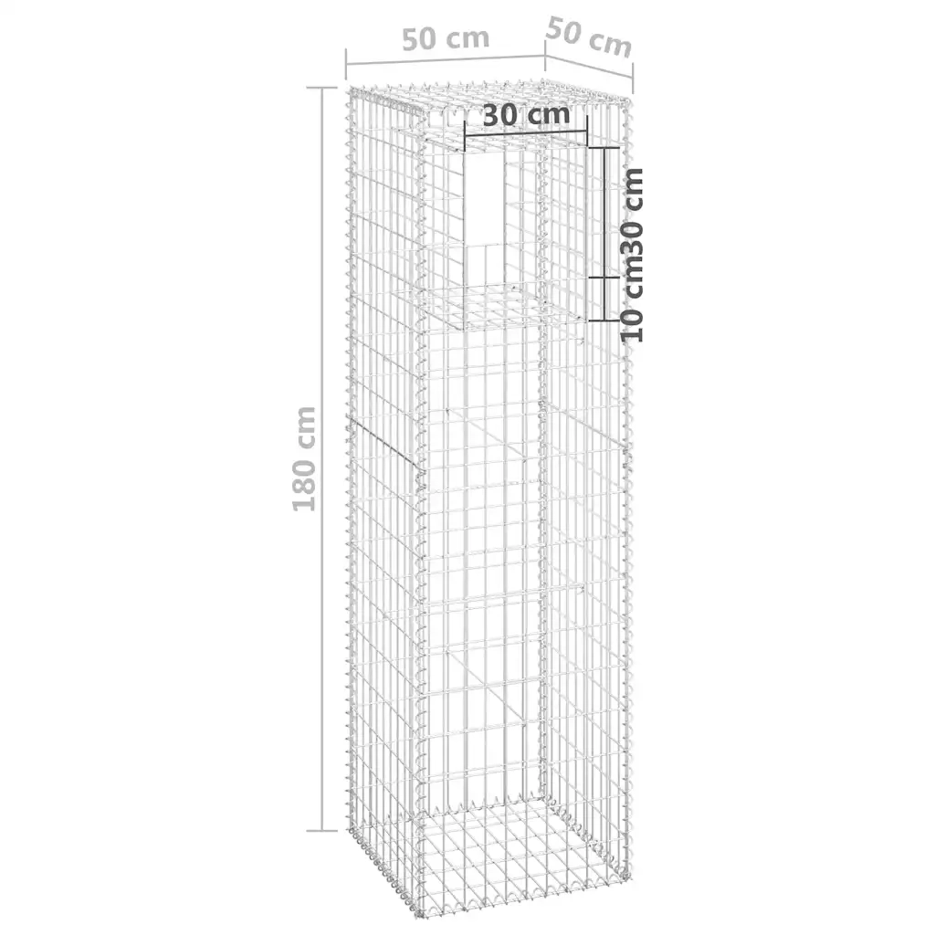 Cesti a Gabbione a Torre 2 pz 50x50x180 cm in Ferro 151273