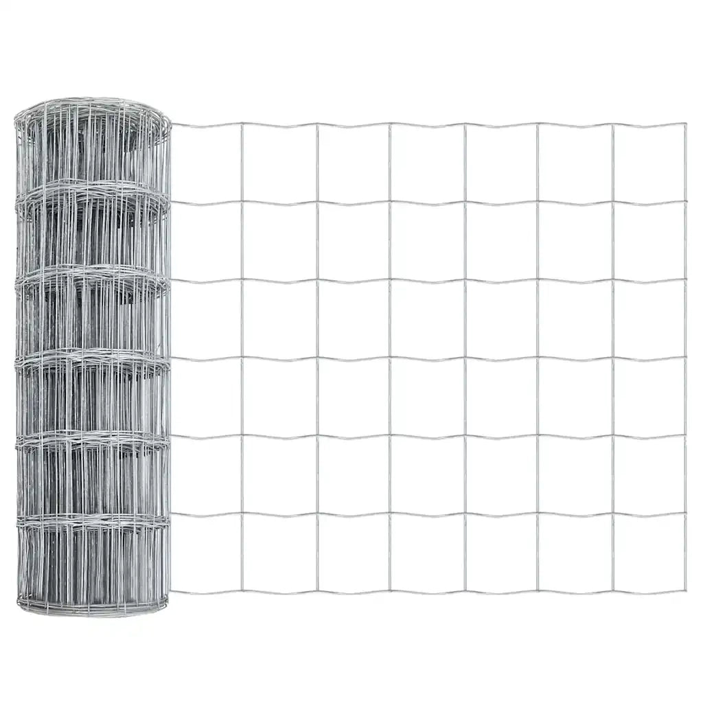 Recinzione da Giardino | Recinzione con Posto Argento 0,6 x 50 m Acciaio